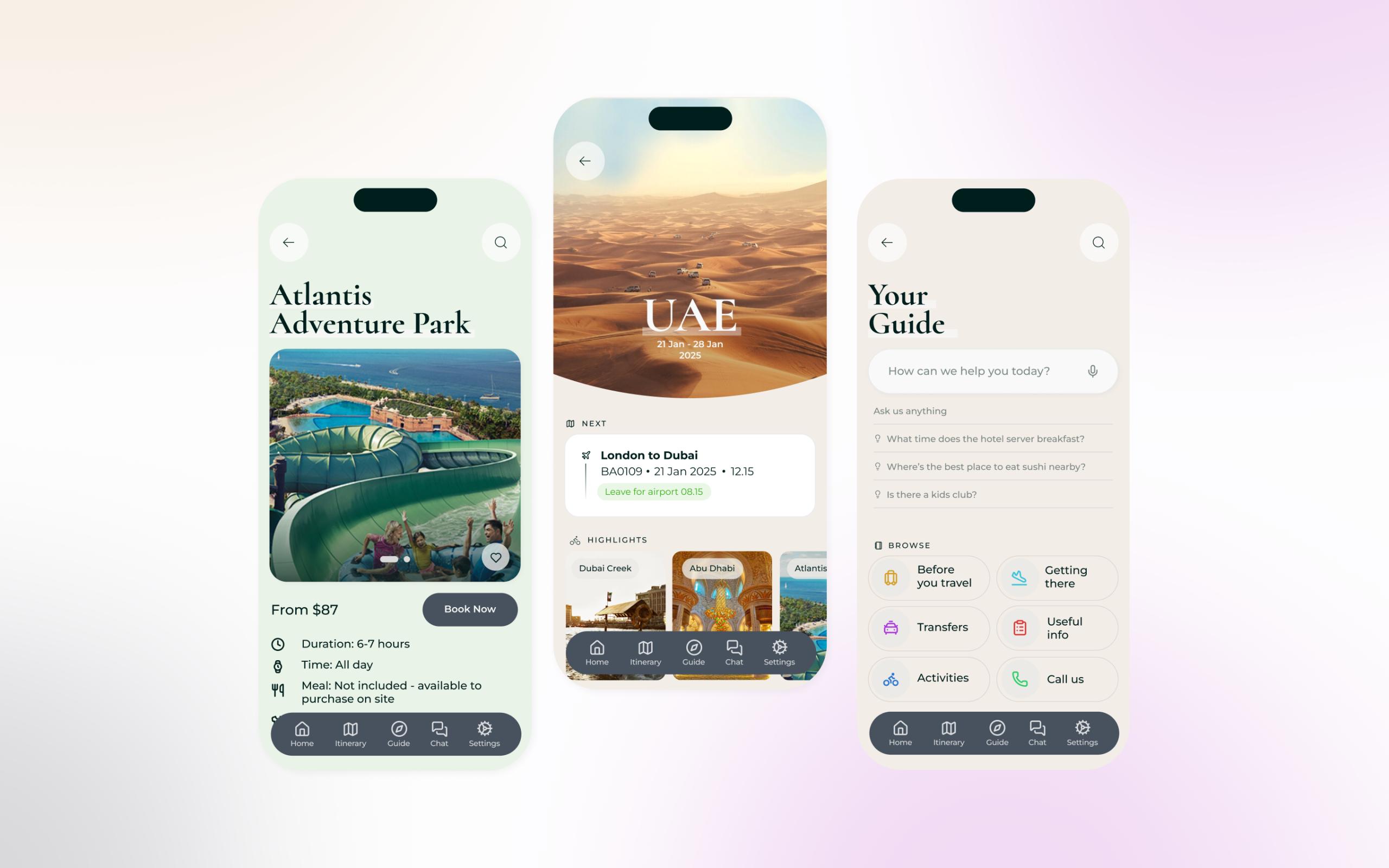 Guide app UI