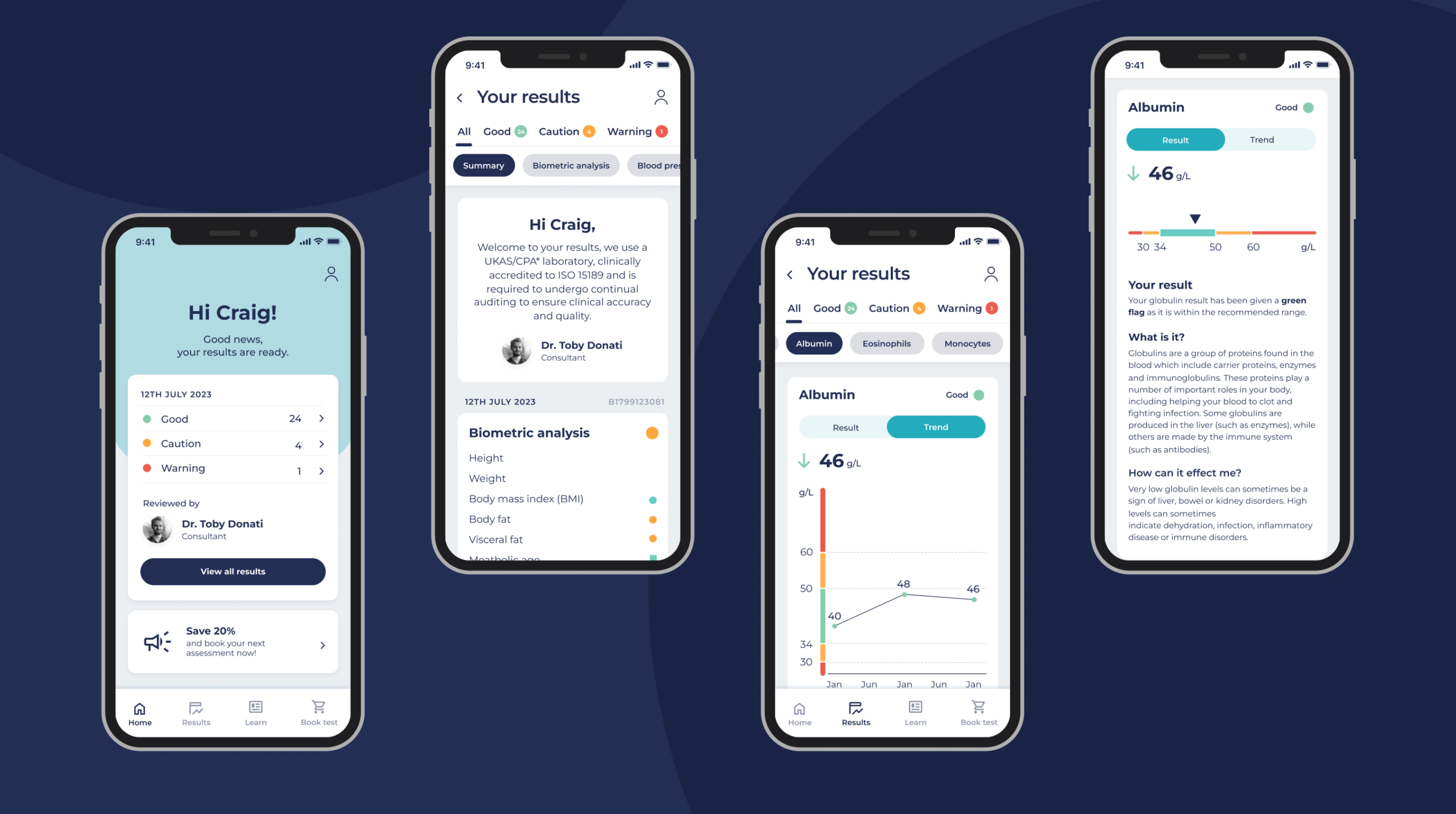 App screens